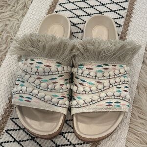🤩SOLD🤩NWOT Chloe Multicolor Fringe Sandals